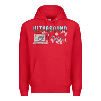 Red ultrasound tech Premium Hoodie - MaliasSmallBusiness