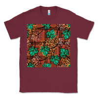 Burgundy fall leaves seamless pattern Classic Tee - BundleAndBundleShop