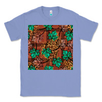 Colony Blue fall leaves seamless pattern Classic Tee - BundleAndBundleShop