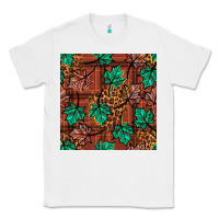 White fall leaves seamless pattern Classic Tee - BundleAndBundleShop