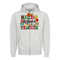 Dove Grey nacho average teacher Zipper Hoodie - JahusDesignShop