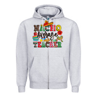 Heather Grey nacho average teacher Zipper Hoodie - JahusDesignShop