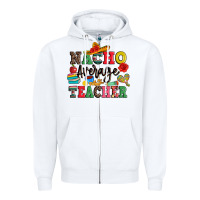 White nacho average teacher Zipper Hoodie - JahusDesignShop