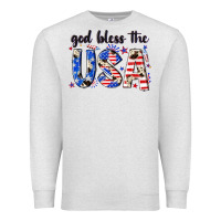 Oatmeal Heather god bless the usa Premium Sweatshirt - NancyCooperArtShop