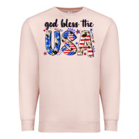 Pale Pink god bless the usa Premium Sweatshirt - NancyCooperArtShop