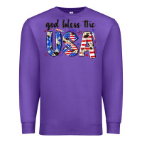 Purple god bless the usa Premium Sweatshirt - NancyCooperArtShop