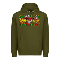 Army Green santa's helper with gifts Premium Hoodie - AdoDesignShop