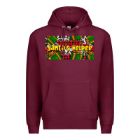 Burgundy santa's helper with gifts Premium Hoodie - AdoDesignShop