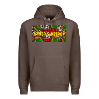 Coffee santa's helper with gifts Premium Hoodie - AdoDesignShop