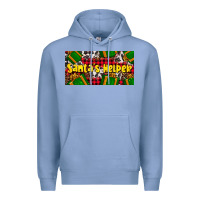 Colony Blue santa's helper with gifts Premium Hoodie - AdoDesignShop