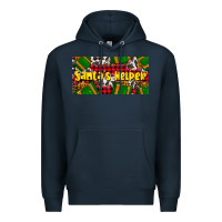 Navy santa's helper with gifts Premium Hoodie - AdoDesignShop