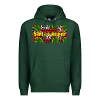 Sports Green santa's helper with gifts Premium Hoodie - AdoDesignShop
