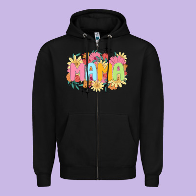 Floral Mama Zipper Hoodie Designed By Jahusdesignshop
