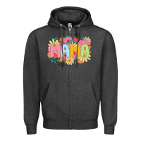 Charcoal Heather floral mama Zipper Hoodie - JahusDesignShop