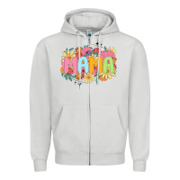 Dove Grey floral mama Zipper Hoodie - JahusDesignShop