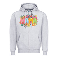 Heather Grey floral mama Zipper Hoodie - JahusDesignShop
