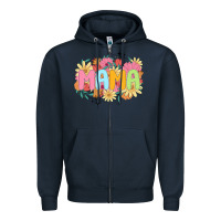 Navy floral mama Zipper Hoodie - JahusDesignShop