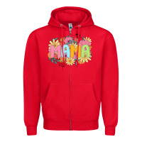 Red floral mama Zipper Hoodie - JahusDesignShop