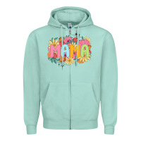 Seafoam floral mama Zipper Hoodie - JahusDesignShop