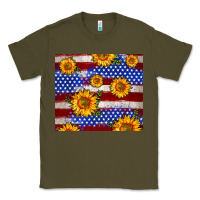 Army Green 4th of July USA flag sunflower 20oz tumbler Classic Tee - Neo Western