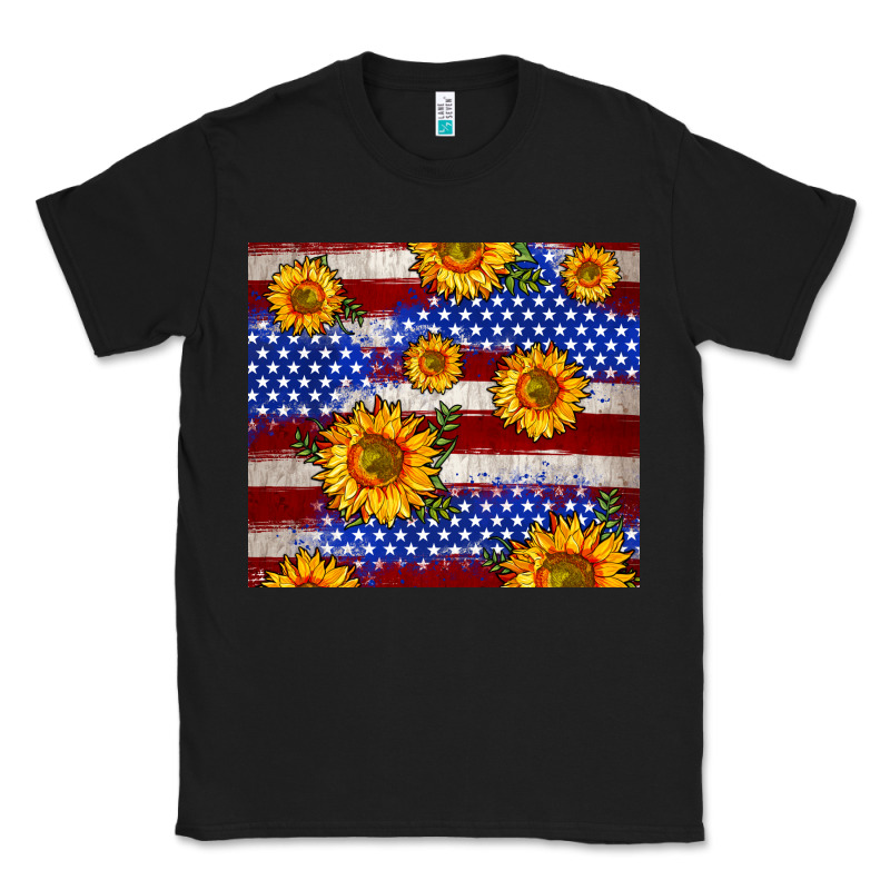 4th Of July Usa Flag Sunflower 20oz Tumbler Classic Tee by Neo Western | Teevron