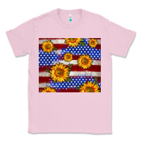 Bubblegum Pink 4th of July USA flag sunflower 20oz tumbler Classic Tee - Neo Western