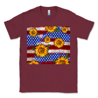 Burgundy 4th of July USA flag sunflower 20oz tumbler Classic Tee - Neo Western