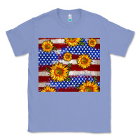 Colony Blue 4th of July USA flag sunflower 20oz tumbler Classic Tee - Neo Western