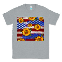 Heather Grey 4th of July USA flag sunflower 20oz tumbler Classic Tee - Neo Western