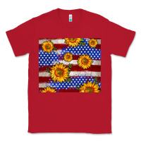 Red 4th of July USA flag sunflower 20oz tumbler Classic Tee - Neo Western