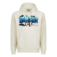 Oatmeal Heather barber life Premium Hoodie - NancyCooperArtShop