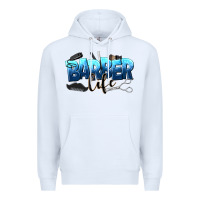 White barber life Premium Hoodie - NancyCooperArtShop