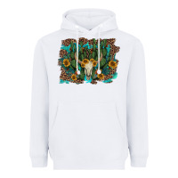 White leopard bull skull cactus sunflowers Heavyweight Hoodie - AdoDesignShop