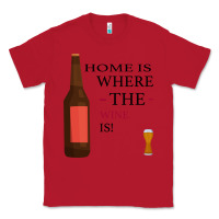 Red HOME IS WHERE THE WINE IS Classic Tee - Bettercallsaul