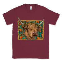 Burgundy highland cow fall Classic Tee - RanaPortraitStore