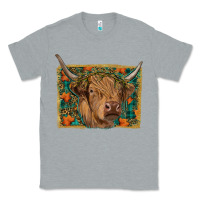 Heather Grey highland cow fall Classic Tee - RanaPortraitStore