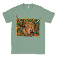 Sage highland cow fall Classic Tee - RanaPortraitStore