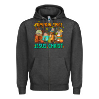 Charcoal Heather pumpkin spıce jesus christ coffee cups Zipper Hoodie - AdoDesignShop