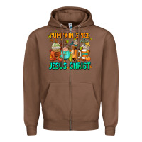 Chestnut pumpkin spıce jesus christ coffee cups Zipper Hoodie - AdoDesignShop