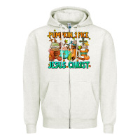 Oatmeal Heather pumpkin spıce jesus christ coffee cups Zipper Hoodie - AdoDesignShop
