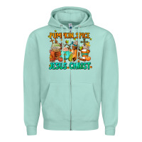Seafoam pumpkin spıce jesus christ coffee cups Zipper Hoodie - AdoDesignShop