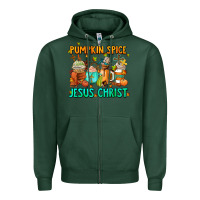 Sports Green pumpkin spıce jesus christ coffee cups Zipper Hoodie - AdoDesignShop