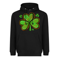 Black st patricks day shamrock with glitter Heavyweight Hoodie - Artiststas