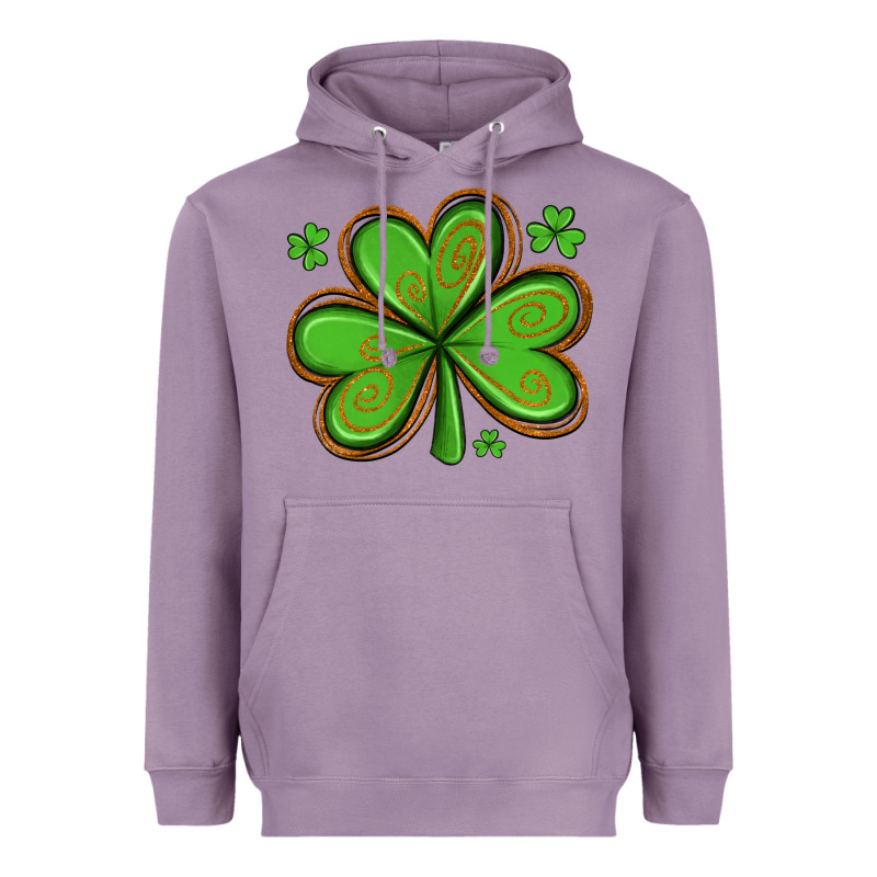 St Patricks Day Shamrock With Glitter Heavyweight Hoodie by Artiststas | Teevron