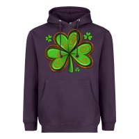 Plum st patricks day shamrock with glitter Heavyweight Hoodie - Artiststas