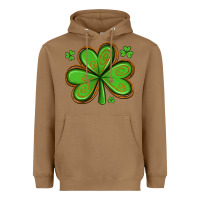Toasted Coconut st patricks day shamrock with glitter Heavyweight Hoodie - Artiststas