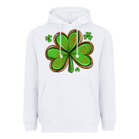 White st patricks day shamrock with glitter Heavyweight Hoodie - Artiststas