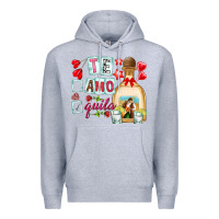 Heather Grey te amo te quila Premium Hoodie - NancyCooperArtShop