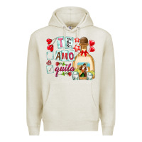 Oatmeal Heather te amo te quila Premium Hoodie - NancyCooperArtShop