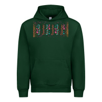 Forest Green teacher gemstone and pink flower libbey glass Urban Hoodie - BundleAndBundleShop